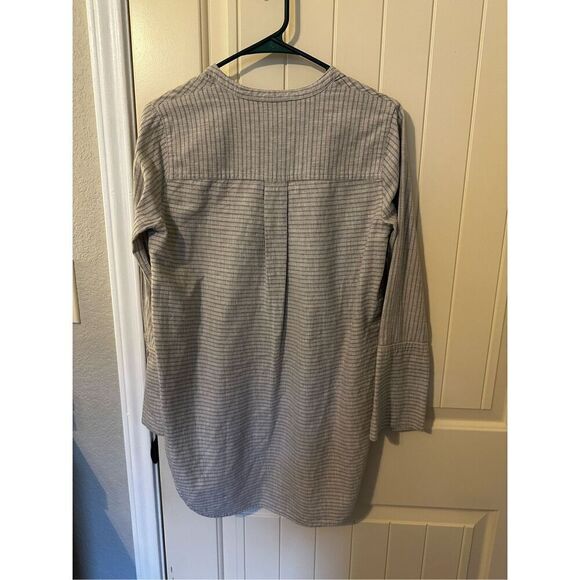 Madewell Split Cuff Gray Cotton Tunic Women Top Weathered Concrete Size XS H3939 - Picture 12 of 13